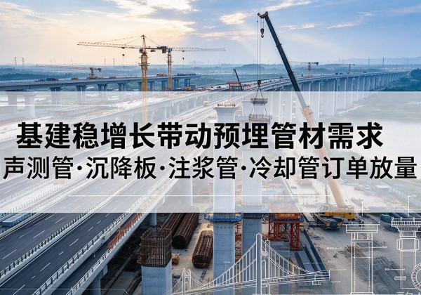 甘德基建稳增长带动预埋监测管材需求，声测管、沉降板、注浆管订单持续放量